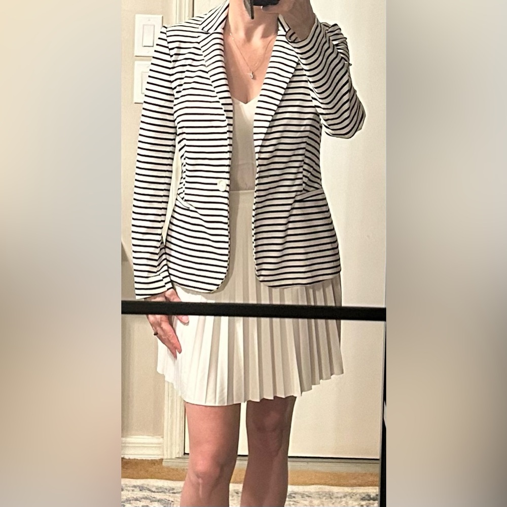 Philosophy Black & White Striped Blazer